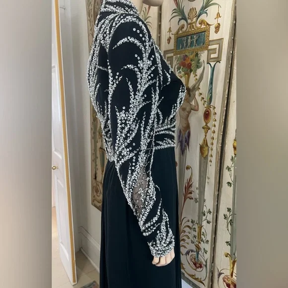 Vintage Black Tie Oleg Cassini Dress - Picture 7 of 16